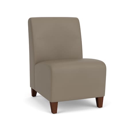 Lesro Siena Lounge Reception Armless Guest Chair, Walnut, MD Farro Upholstery SN1102
